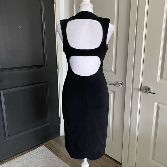Blaque Label Black Plunge Neck Bodycon Sheath Pencil Dress Size S - Picture 6 of 9
